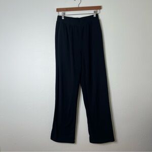 Alo Yoga Wide Leg Lounge Pants Black Stretch Knit Pull-On Comfy Fit Size M